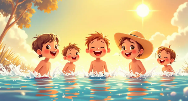 여름휴가-물놀이-어린이들