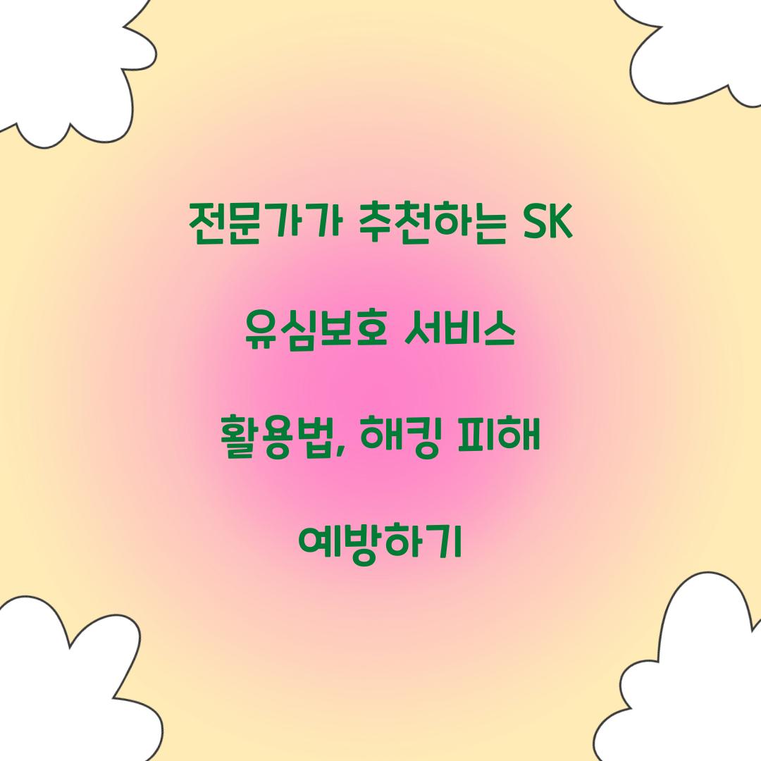 전문가가 추천하는 SK 유심보호 서비스 활용법