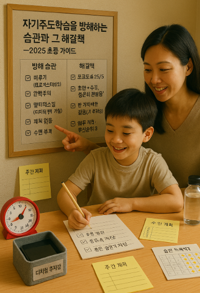 자기주도학습을 방해하는 습관과 그 해결책 – 2025 초등 가이드