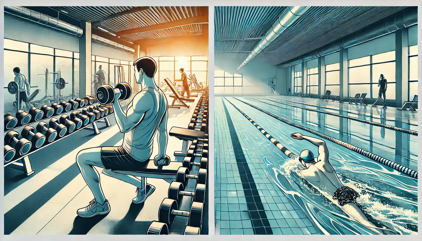 수영과 헬스 병행운동 루틴,설명