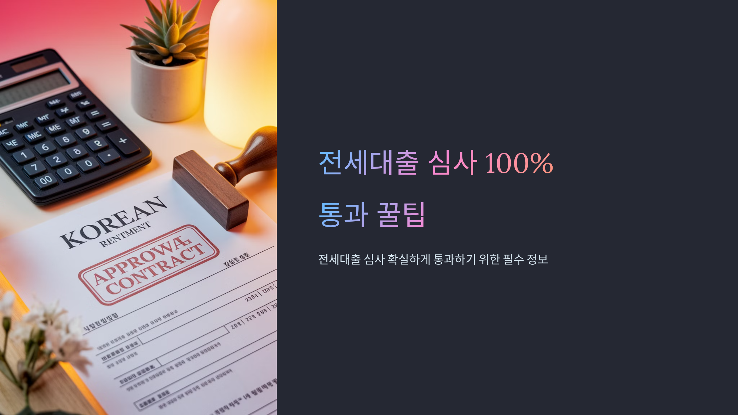 전세대출 심사 100프로 통과 꿀팁