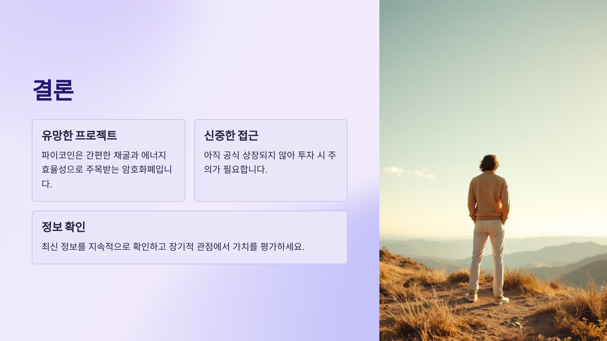 유망한 프로젝트, 신중한 접근, 정보 확인