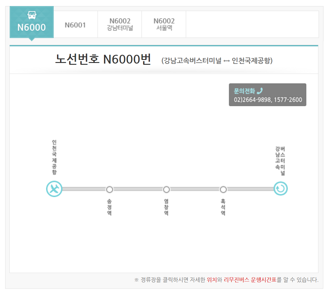 N6000 버스 이동경로