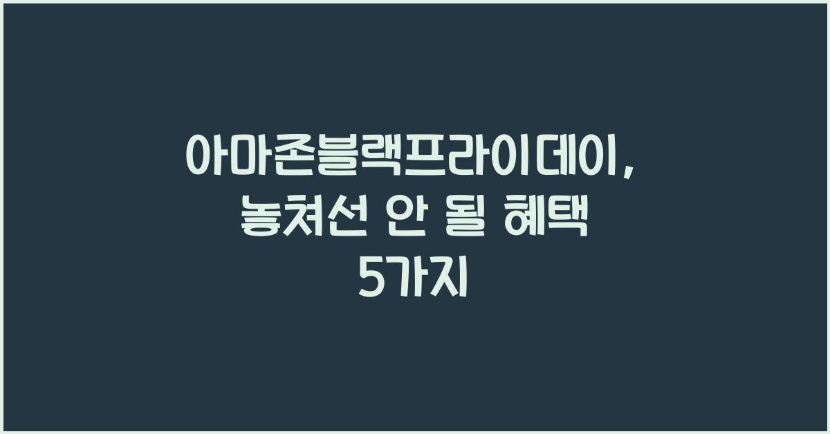 아마존블랙프라이데이