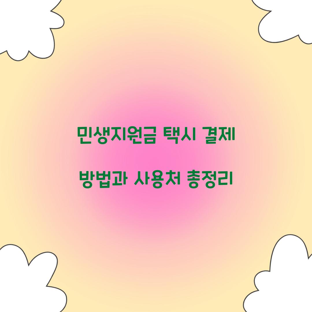 민생지원금 택시 결제