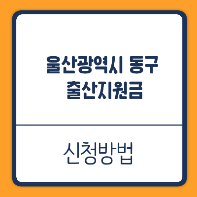 울산광역시 동구 출산지원금