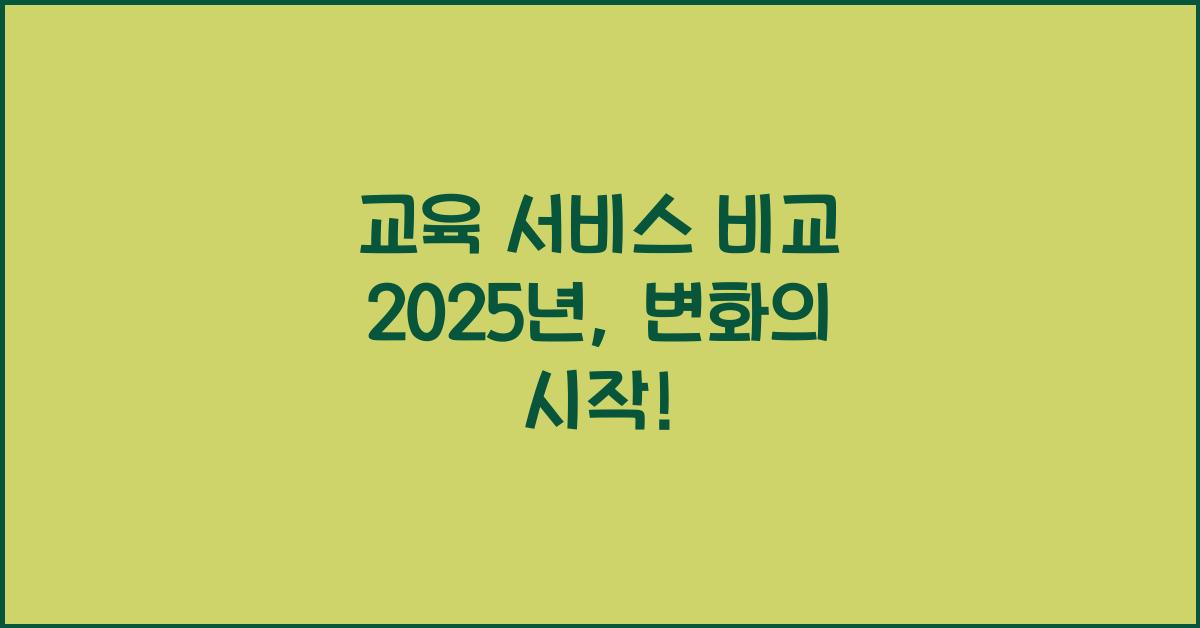 교육 서비스 비교 2025년