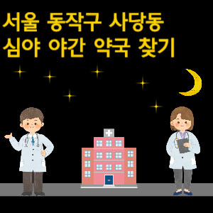 서울 동작구 사당동 심야 야간 24시 약국 찾기