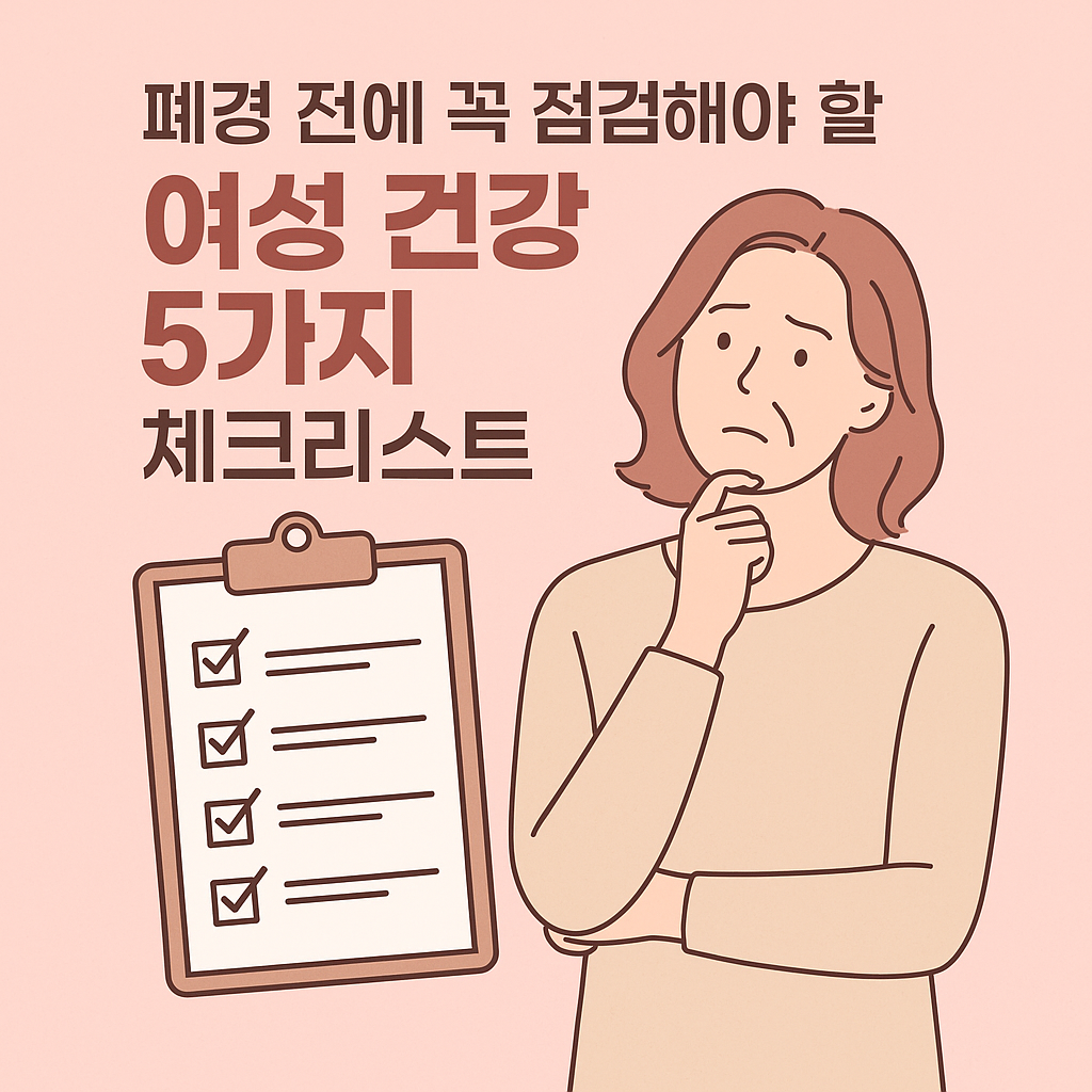 40대 중반 여성이라면 꼭 알아야 할 폐경 전 건강 체크리스트 5가지