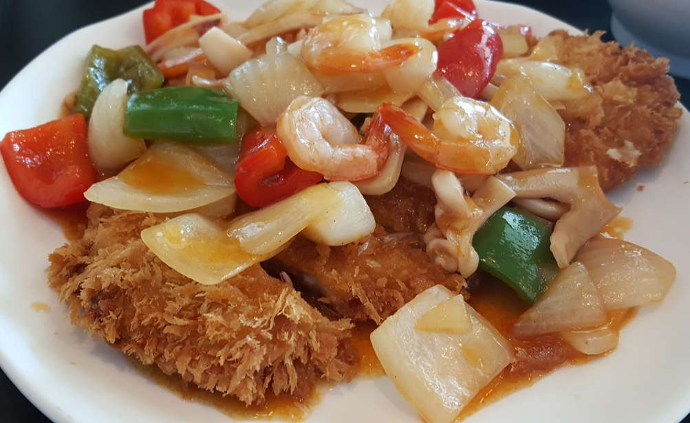 천안삼거리 휴게소 해물볶음 돈가스 사진