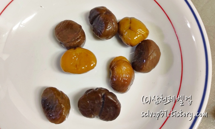 코스트코 cj 유기농 맛밤 1포 밤 꺼낸 후 모습