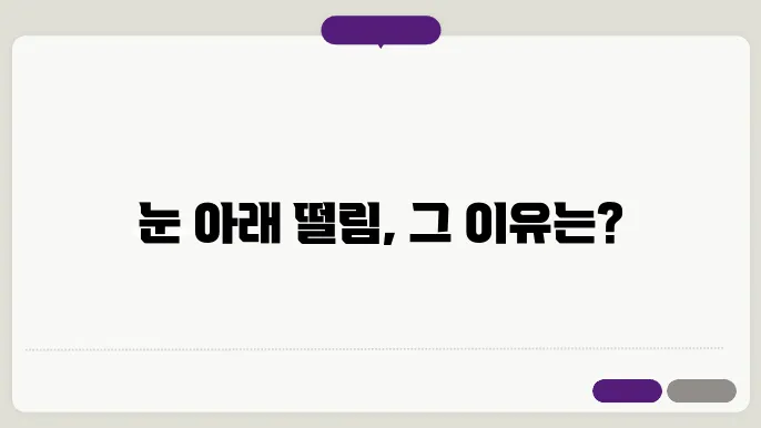 눈 아래 떨림