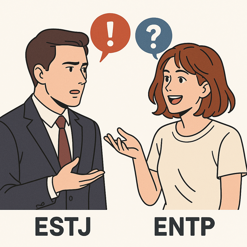 ESTJ 남자 vs ENTP 여자: 연애 궁합, 갈등 원인과 재회 가능성까지