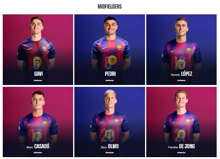 FC 바르셀로나 2025 아시안 투어 출전 선수 명단