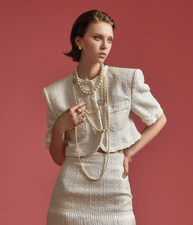 딘트 트위드 자켓