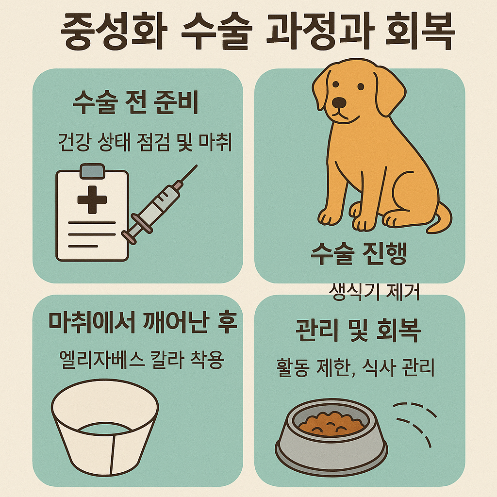 중성화 수술 과정과 회복 이미지