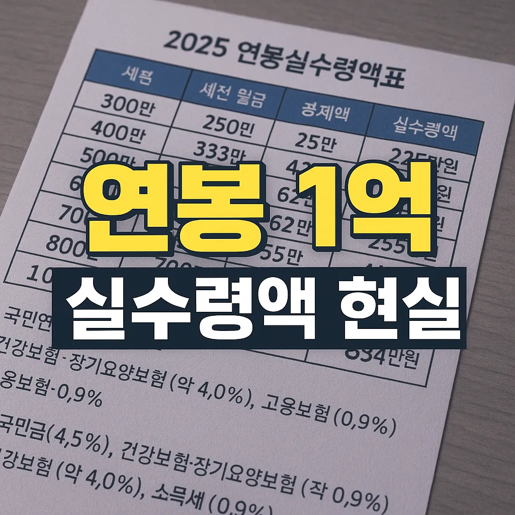 연봉 실수령액 계산법과 2025 세금 공제 구조 완벽 가이드