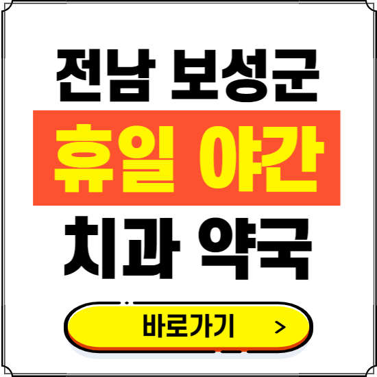 보성군 휴일 치과 병원 진료하는 곳 ❘ 365일 일요일 야간 주말 문여는 약국 찾기