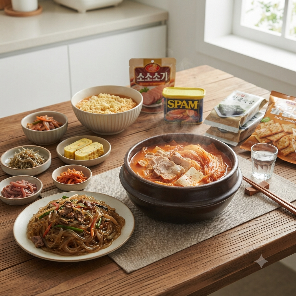 라면과 가공육, 국물 음식, 짠 반찬 등 나트륨이 높을 수 있는 음식들