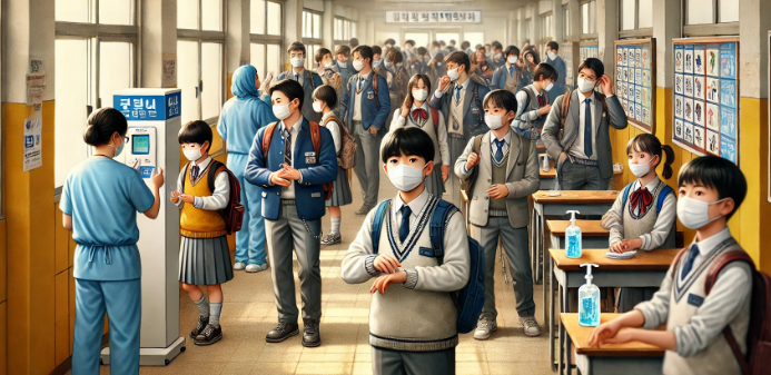 인플루엔자 확산 한 학교