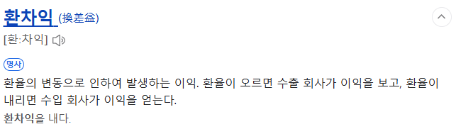 환차익의 뜻