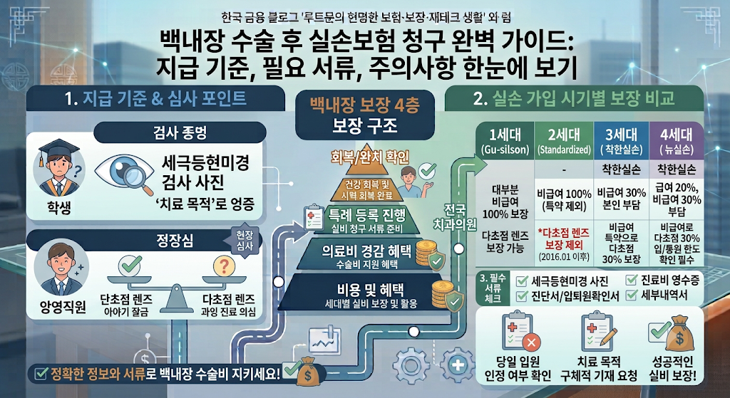 백내장 수술 후 실손보험 청구 방법: 지급 기준, 필요 서류, 주의사항 완벽 정리