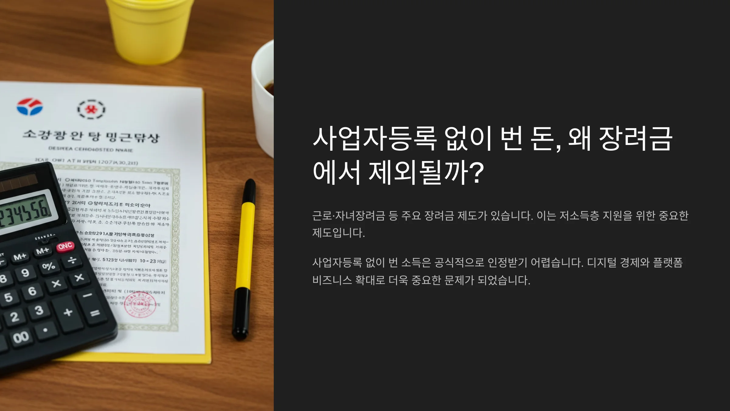 사업자등록 안 했을 때 근로장려금 수령액