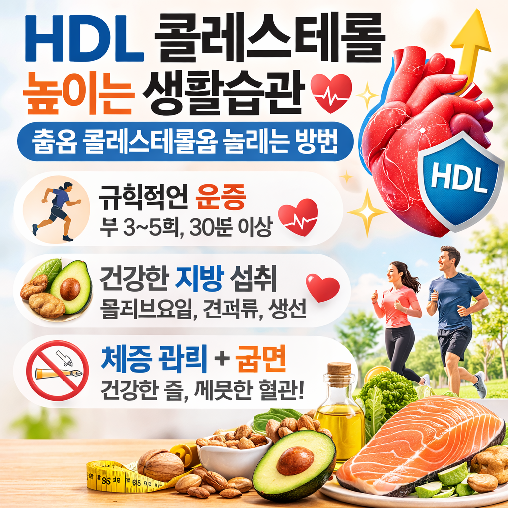 HDL 콜레스테롤 높이는 생활습관좋은 콜레스테롤을 늘리는 방법