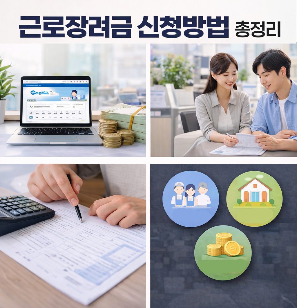 근로장려금 신청을 준비하는 다양한 모습의 사진
