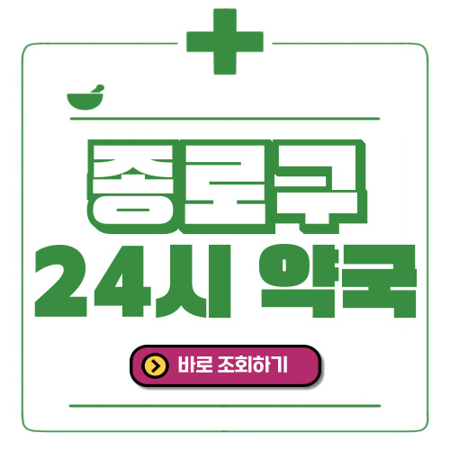 종로구 24시간 일요일(휴일) 운영 약국