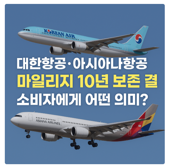 대한항공 아시아나 항공 마일리지 10년 보존