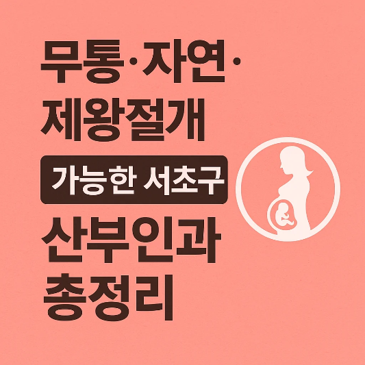 무통·자연·제왕절개 가능한 서초구 산부인과 총정리