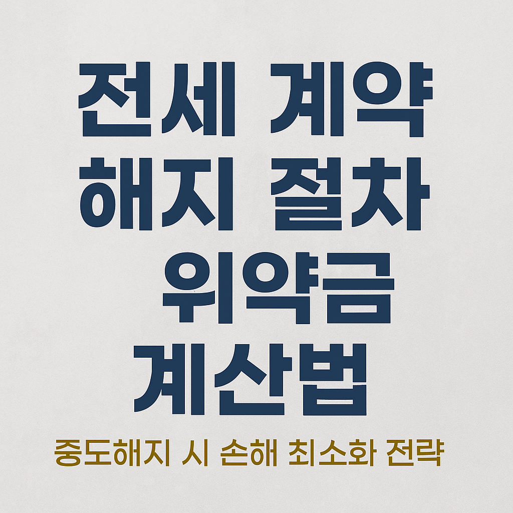 전세 계약 해지 절차와 위약금 계산법 — 중도해지 시 손해 최소화 전략