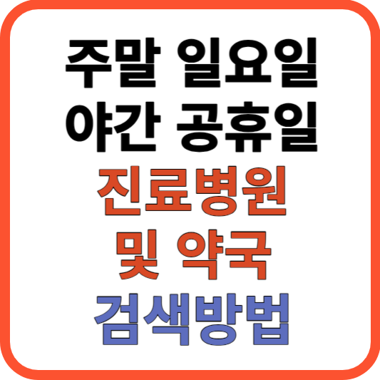 공휴일 진료병원 및 약국 검색방법