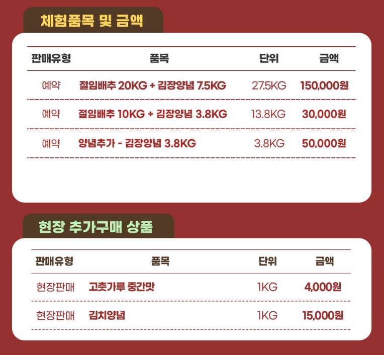 마을김장체험