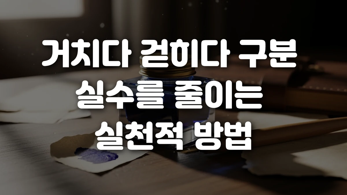 거치다 걷히다 구분 실수를 줄이는 실천적 방법
