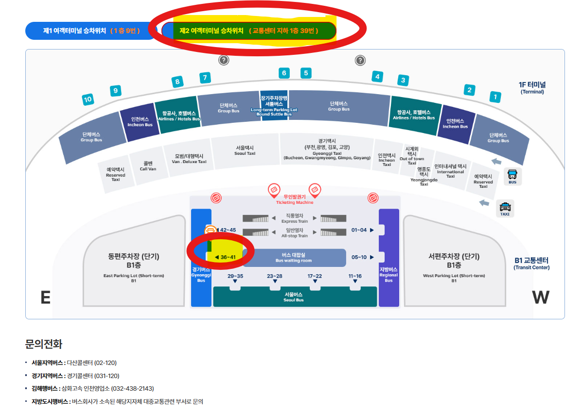 5400번 버스 탑승장소
