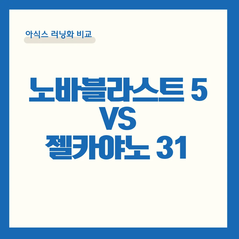 아식스 노바블라스트 5 vs 젤카야노 31 러닝화 비교
