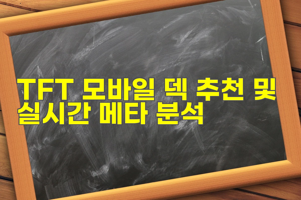 TFT 모바일 덱 추천 및 실시간 메타 분석
