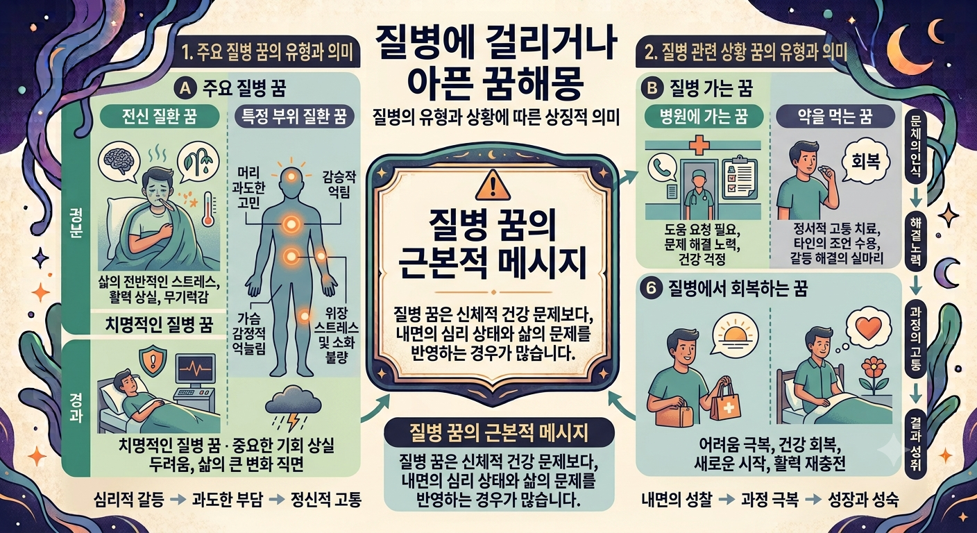 질병에 걸리거나 아픈 꿈해몽