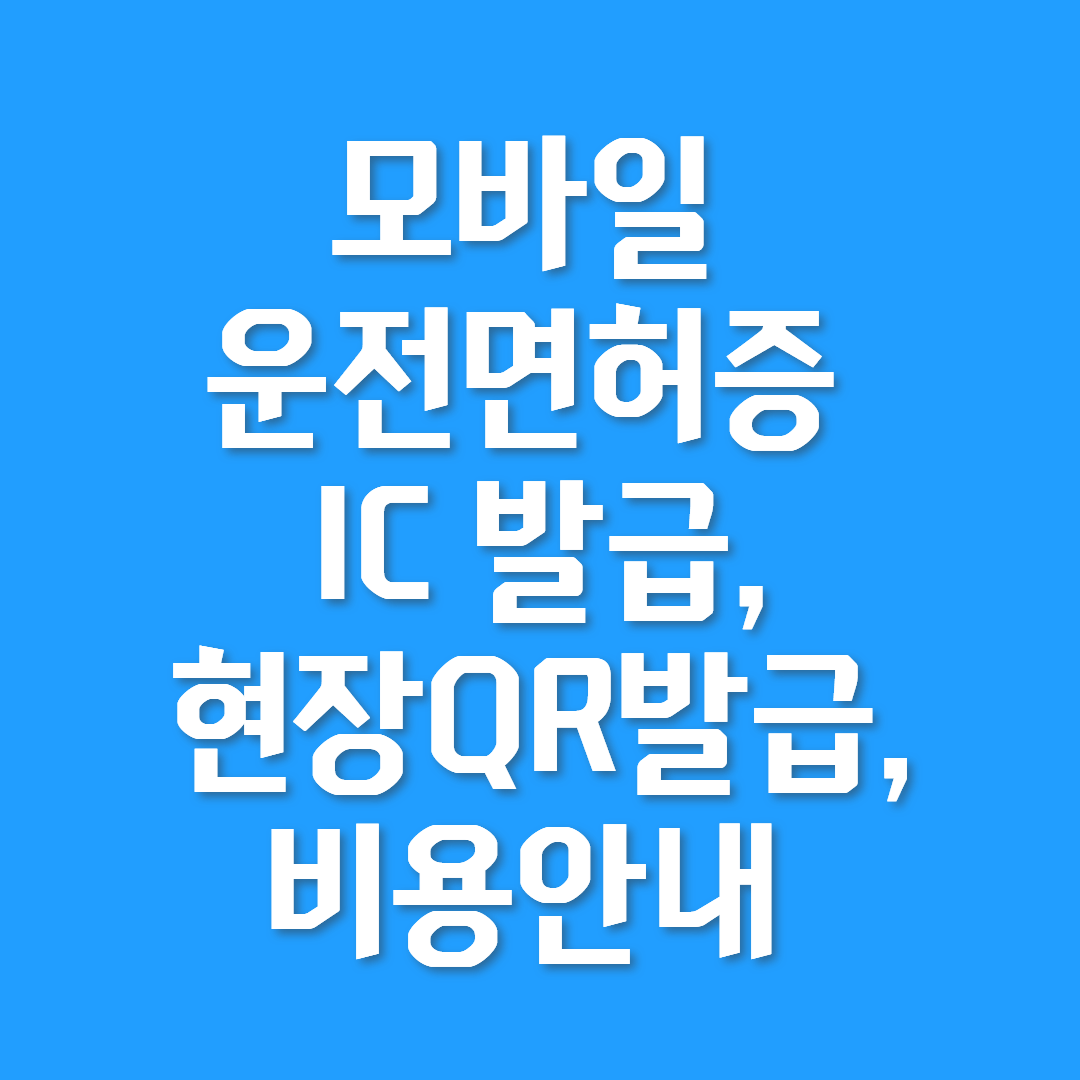 모바일 운전면허증 IC 발급,현장QR발급,비용안내