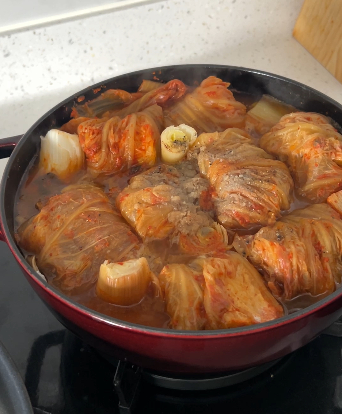 삼겹말이김치찜