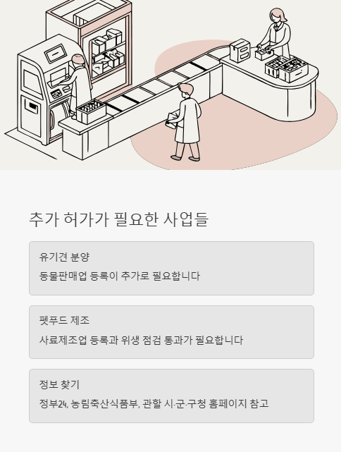 추가 허가가 필요한 사업들