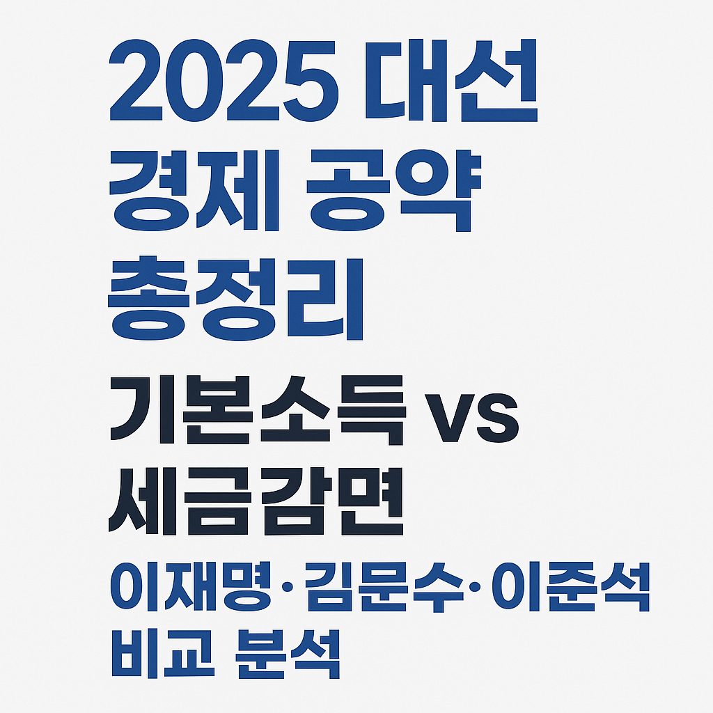 2025 대선 후보 경제 공약 총정리|기본소득 vs 세금감면, 누가 더 현실적일까?