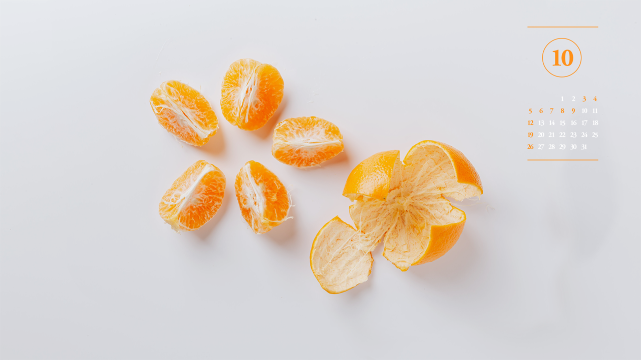 03 껍질 깐 귤 A - 2025년10월 노트북배경화면