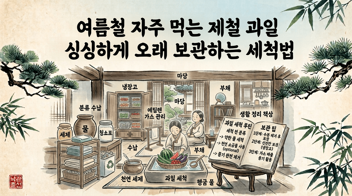 여름철 자주 먹는 제철 과일 싱싱하게 오래 보관하는 세척법