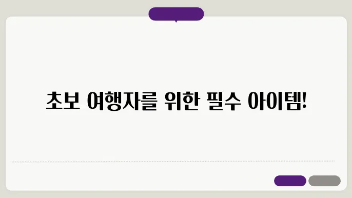 해외여행 준비물 체크리스트|초보자를 위한 필수 아이템 처리