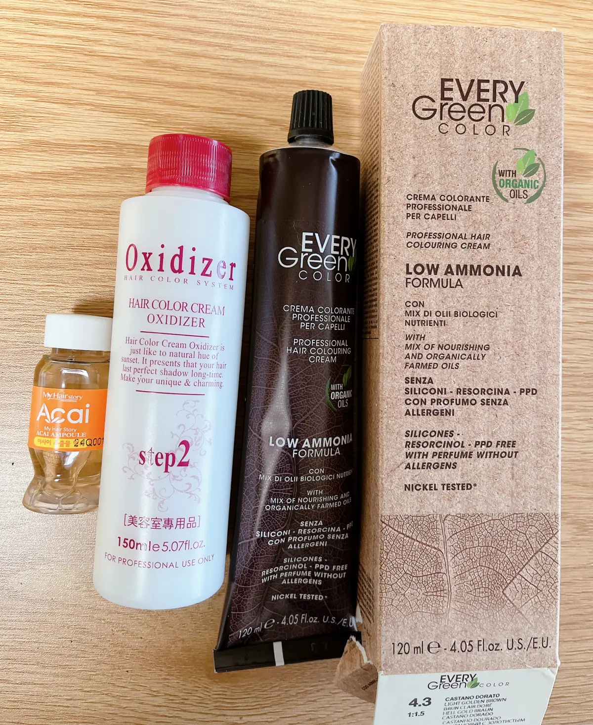 아사이 앰플, 가주츠칼라크림(산화제), 에브리그린칼라 4.3호