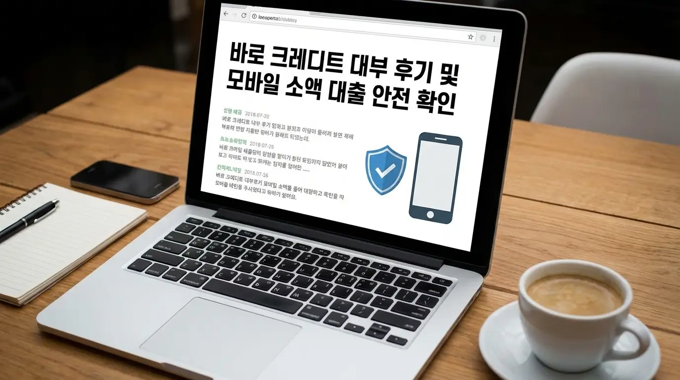 바로 크레디트 대부 후기 및 모바일 소액 대출 안전 확인
