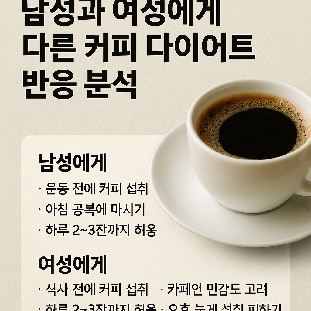 남성과여성의 커피다이어트